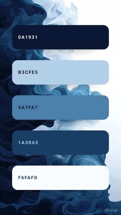 Représentation de la signification de la couleur bleu et son effet apaisant