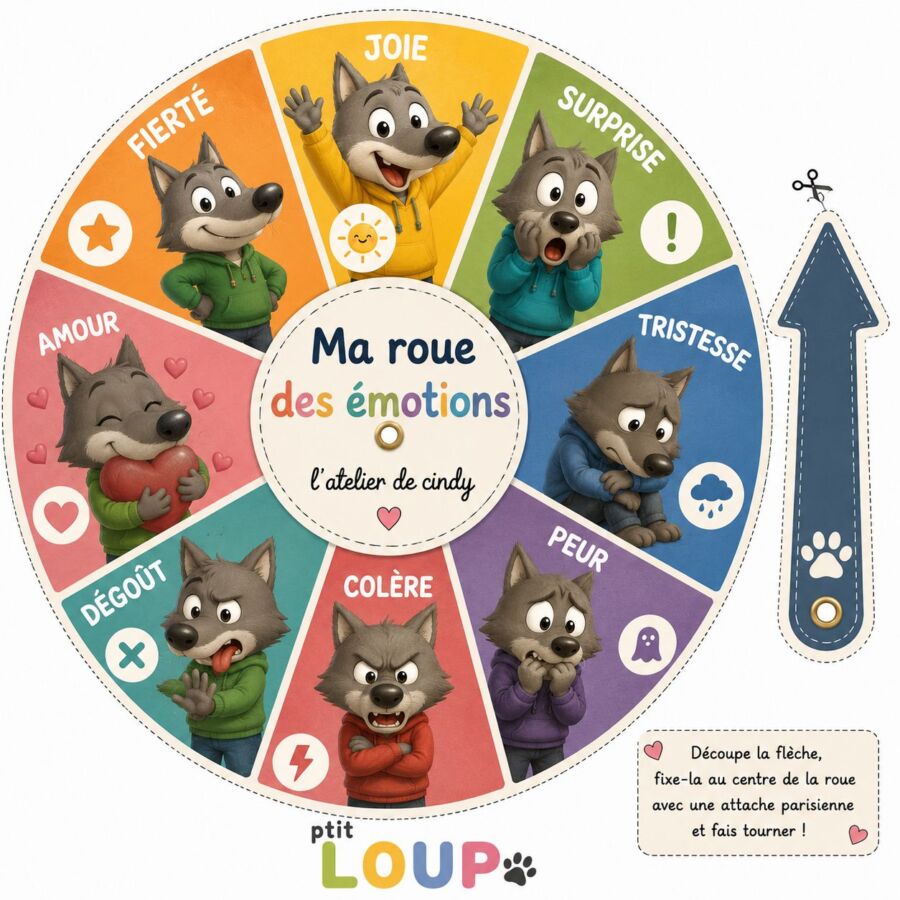 Roue des émotions imprimable