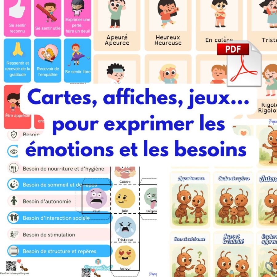 Imprimer cartes émotions enfant