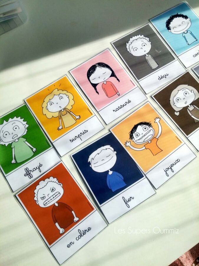 Cartes émotions imprimables gratuites