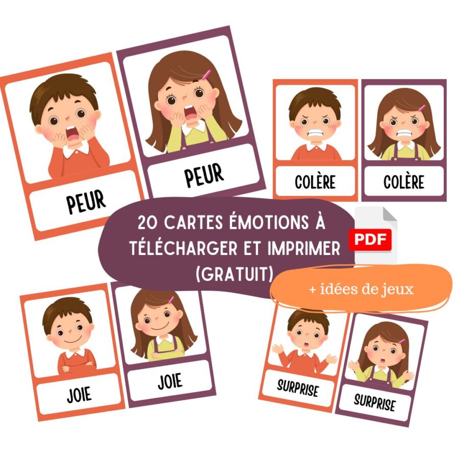Imprimer cartes émotions enfant