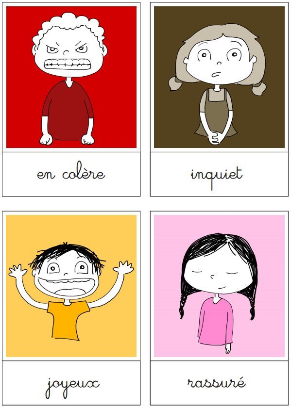 Imprimer cartes émotions enfant