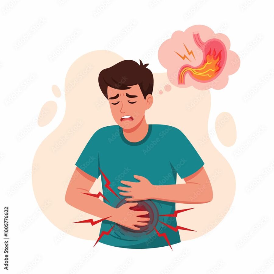 Douleur abdominale liée au stress