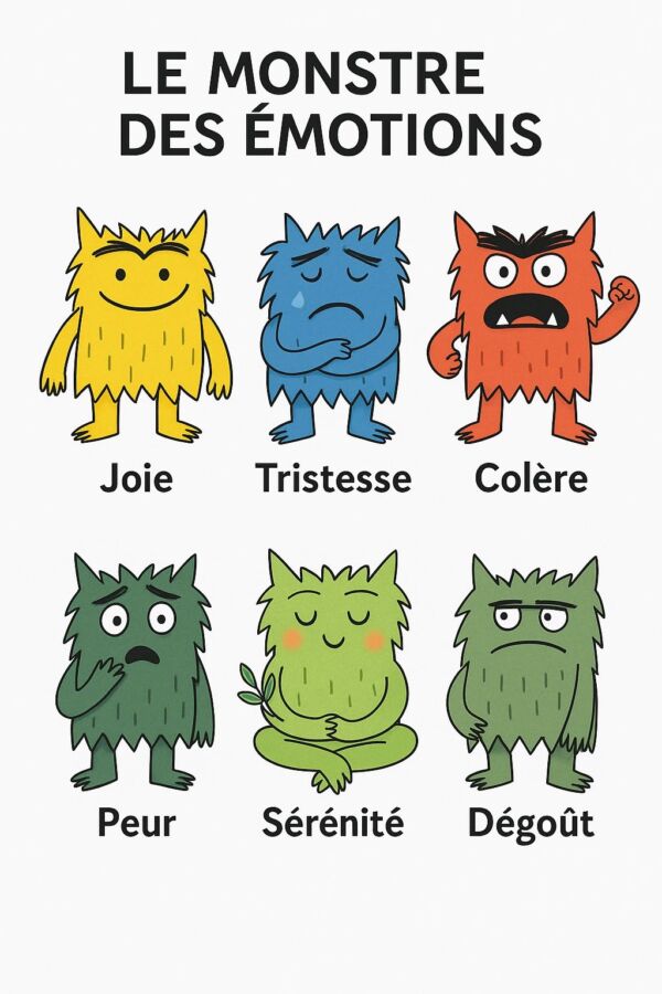 Illustration des monstres des émotions